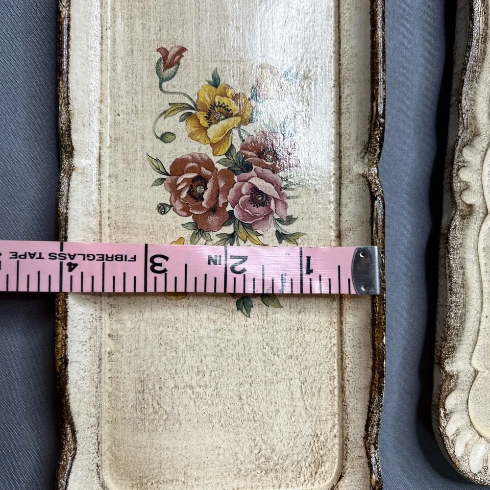 Vintage Florentine Trays Set of 2 Proto Firenze Italy Hand Painted